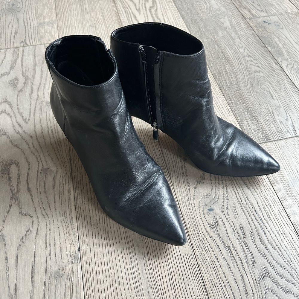 Black Leather Ankle Boots